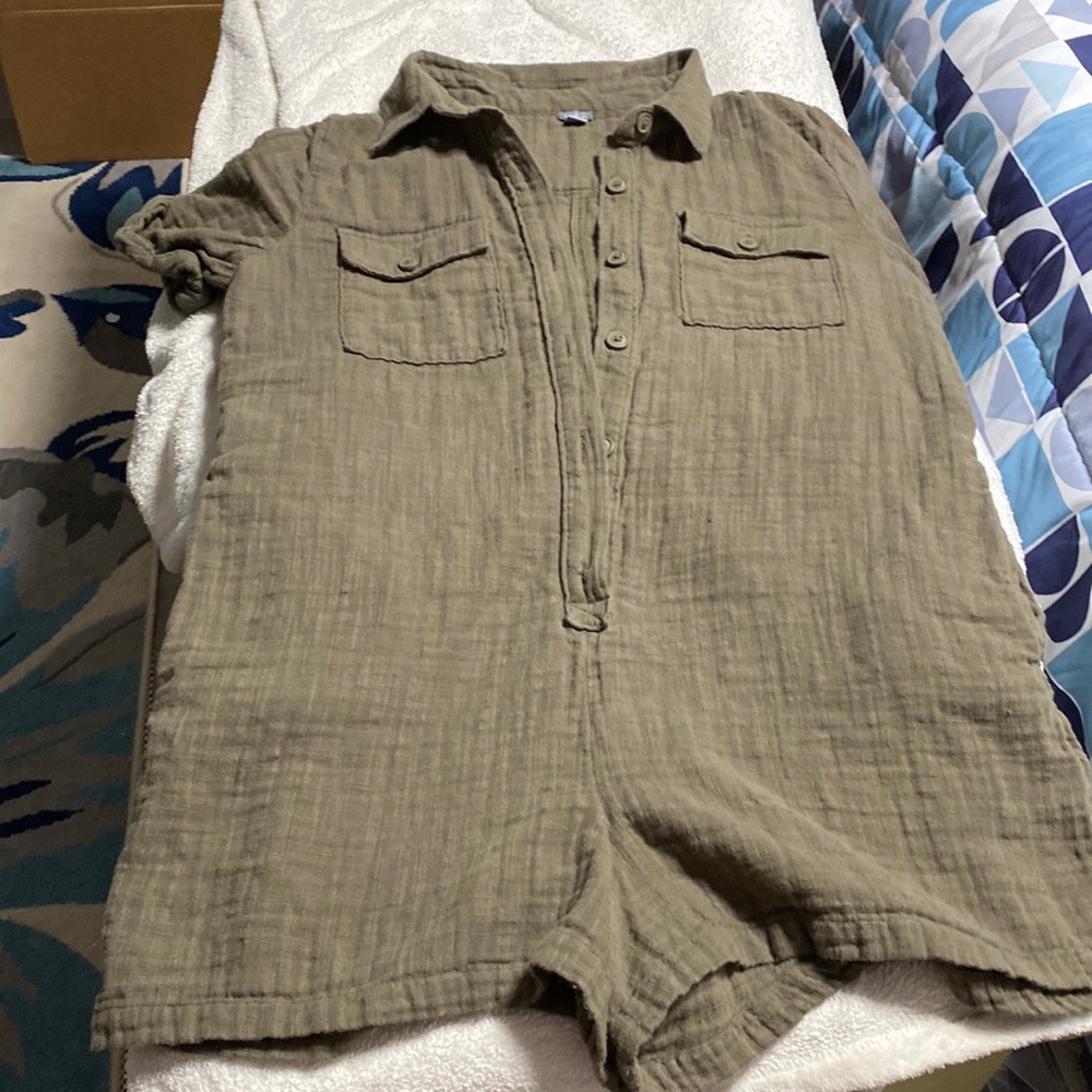 Olive green romper shorts